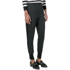 3.1 Phillip Lim Women’s Size 4 Black Tapered Wool Tuxedo Stripe Pants Joggers